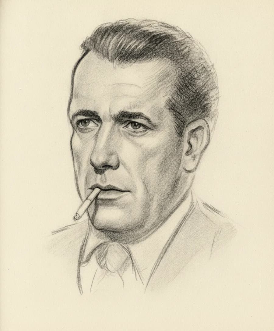Portrait d'Humphrey Bogart (regard visible)