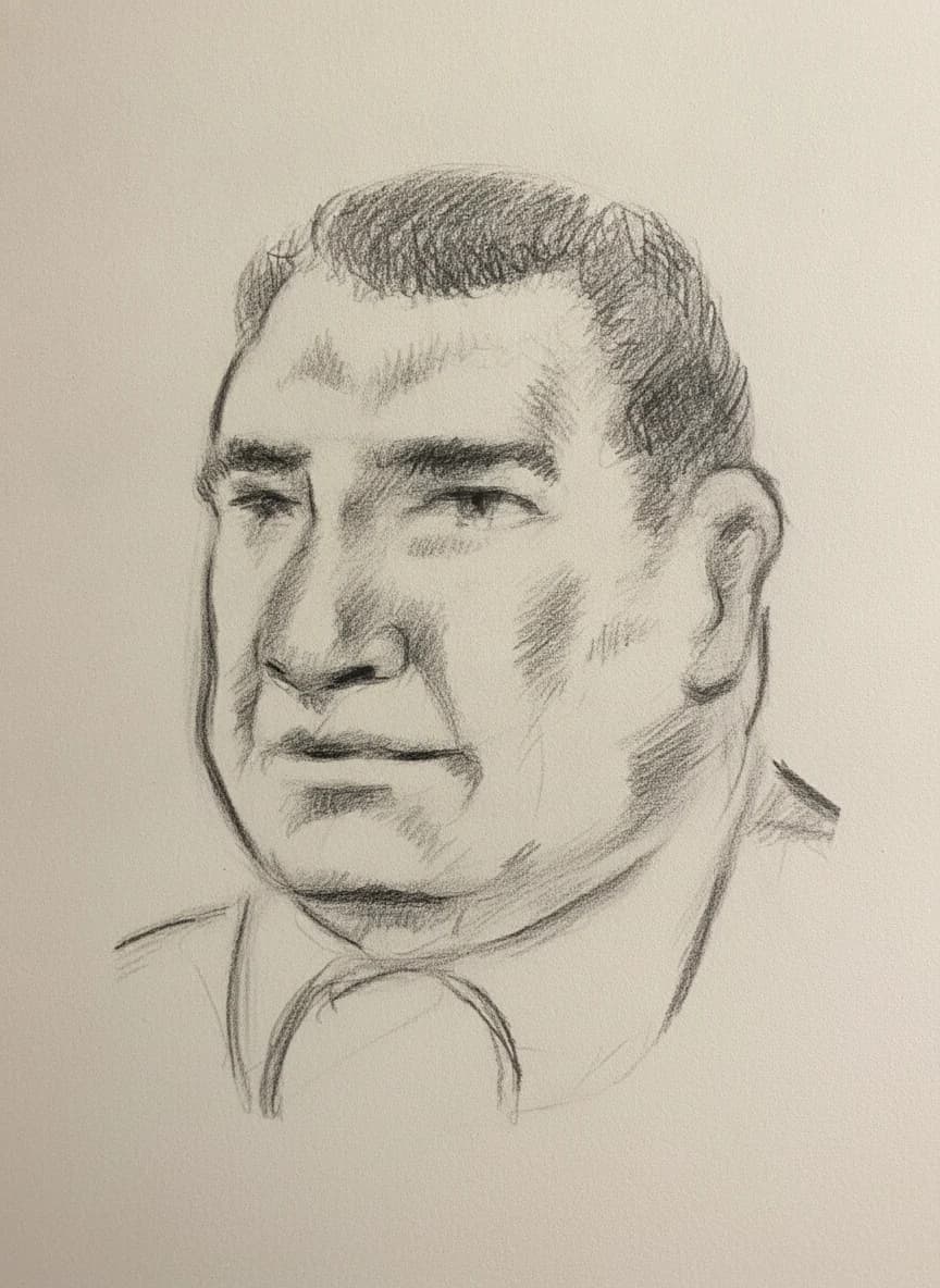 Portrait n° 34 — Bâti dilaté, modelé sthénique, mimique peu mobile à figée (renvois 84, 202)